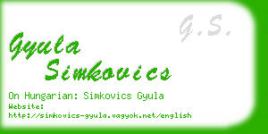 gyula simkovics business card